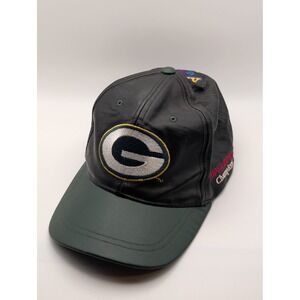 Drew Pearson Green Bay Packers Hat Mens OSFA Black Green Leather Good SB XXXI